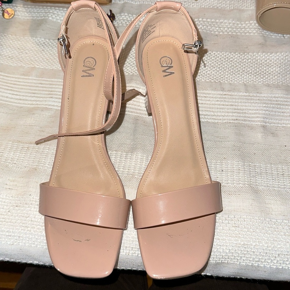 Nude color 2 inch sandals